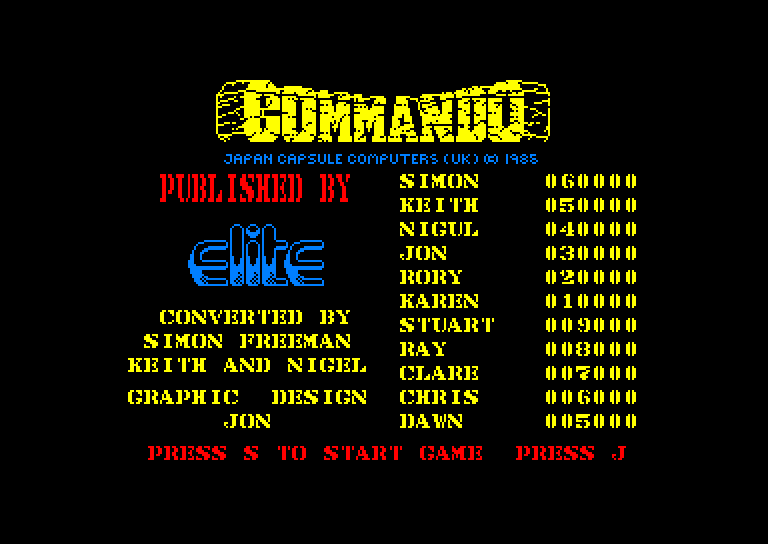 Amstrad CPC, Commando