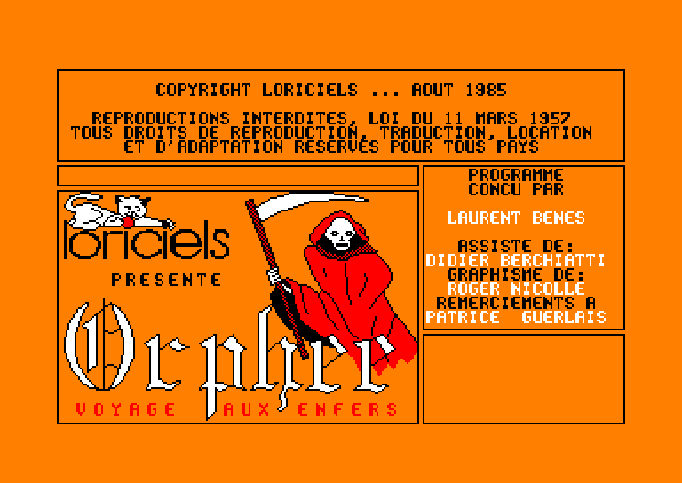 Amstrad CPC, Orphée