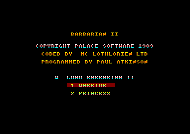 Amstrad CPC, Barbarian II