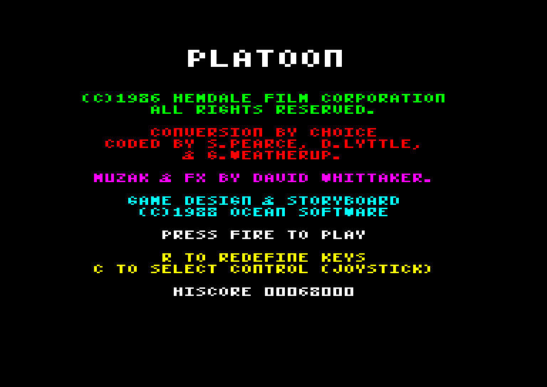 Amstrad CPC, Platoon